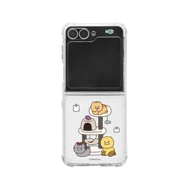 [S2B] KAKAO FRIENDS CHOONSIK Clear TPU+PC Bumper Case Galaxy Z Flip5 – Crystal Clear, Shock-Absorbing, Camera & Button Protection for iPhone & Galaxy - Made in Korea